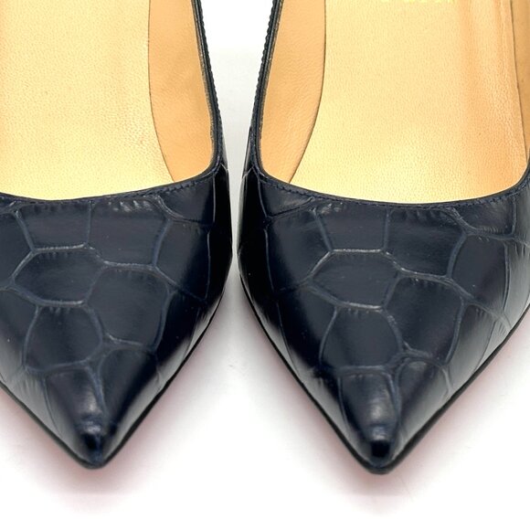 Christian Louboutin KATE 85 Crock Calf Ali leather Heels Pumps Shoes Black - Picture 8 of 15